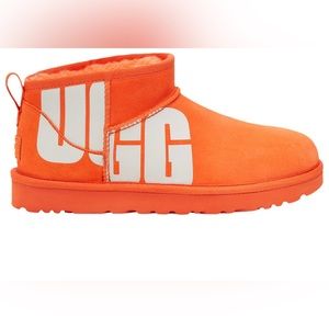 Uggs - bright orange with white logo size 8